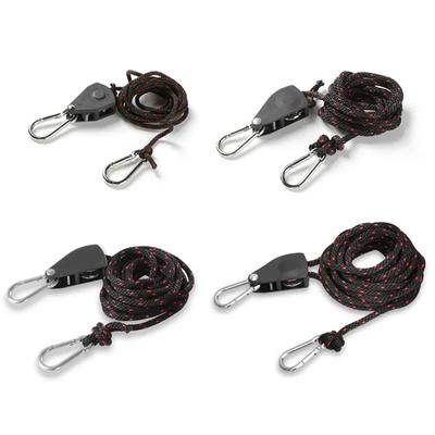 4Pcs Tent Adjustable Rope Fastener Fixed Buckle Pulley Tensioner Ratchet Hangers Lights Lifting Camping Awning Wind Rope