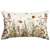 New Spring Flower Pillowcase Linen Printed Floral Sofa Cushion Cover Home Pillowcase