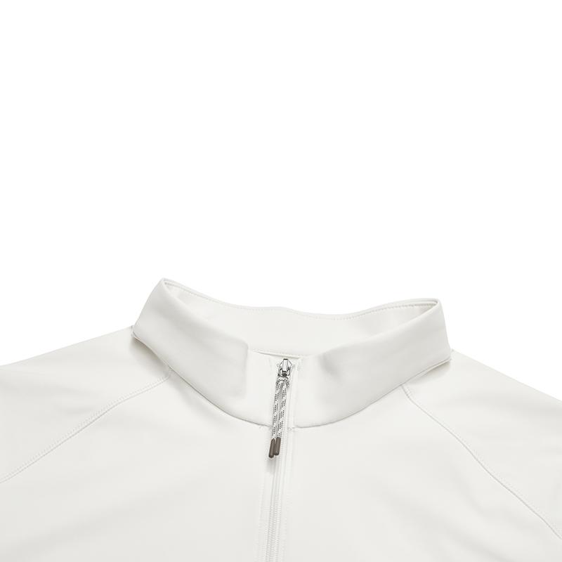 FILA Fitness Simple Casual Sports Versatile Solid Color Breathable Half-Zip Knitted Long Sleeve T-Shirt Women Tops A11W541213FGY