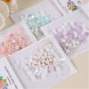 50Pcs Rose Flower Nail Art Decorations with Mini Pearls Resin Flower Nail Art Charms for DIY Acrylic Nails Bride Nail