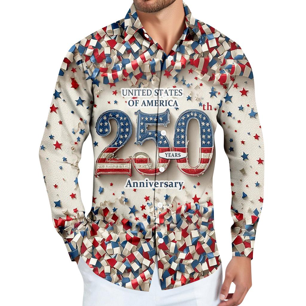 Men's Shirt American Founding Printed Long Sleeve Button-Down Shirt