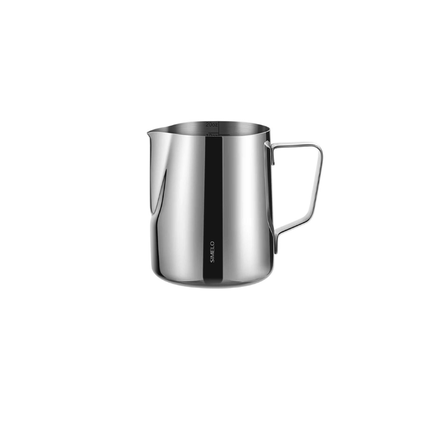 

SIMELO Coffee Latte Art Cup, 304 Stainless Steel, Pointed Spout, with Inner Scale, Milk Frothing Pitcher, 350ML сірий