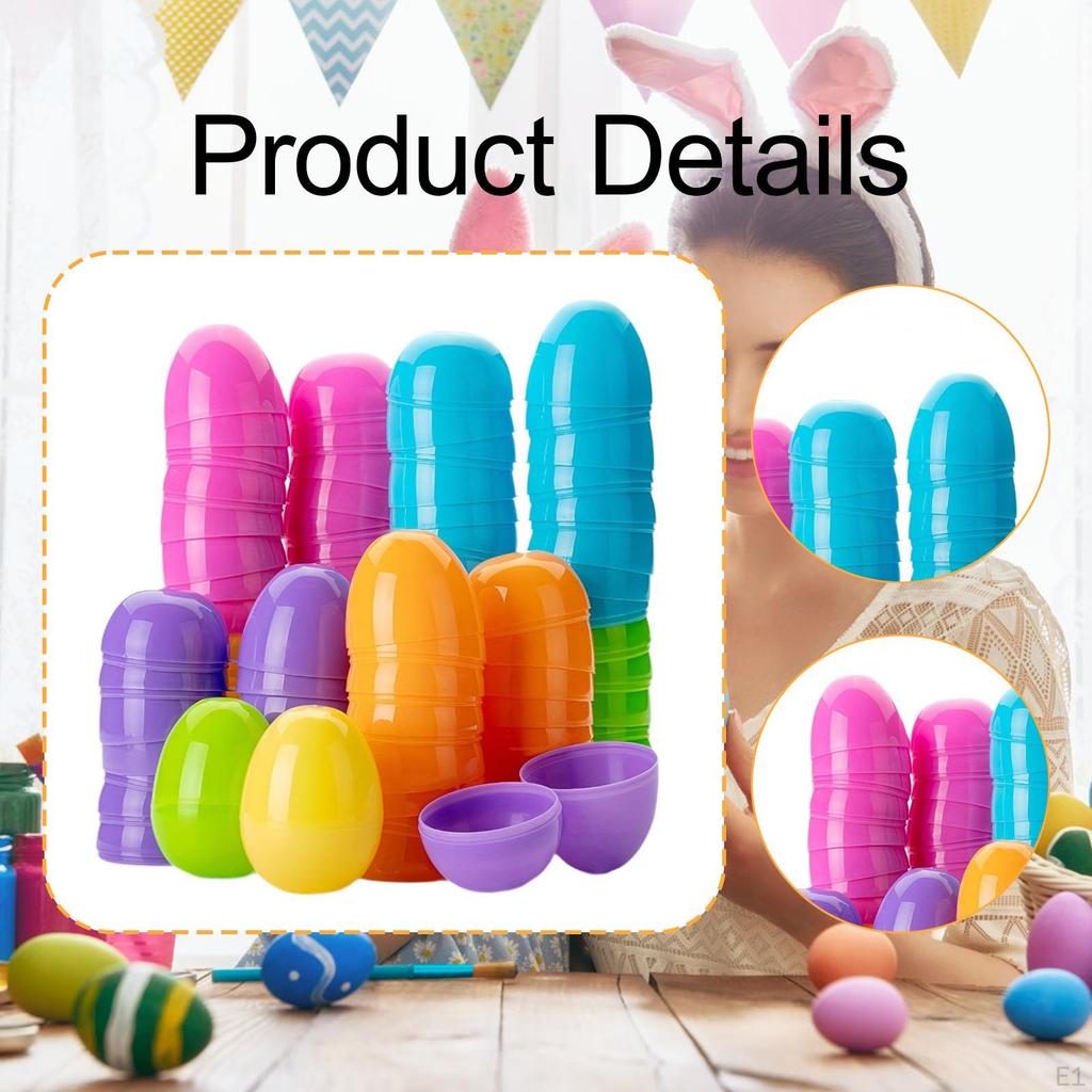 100Pcs Fillable Easter Eggs Basket Stuffers Colorful Practical Goodie Bag Fillers with Hinge