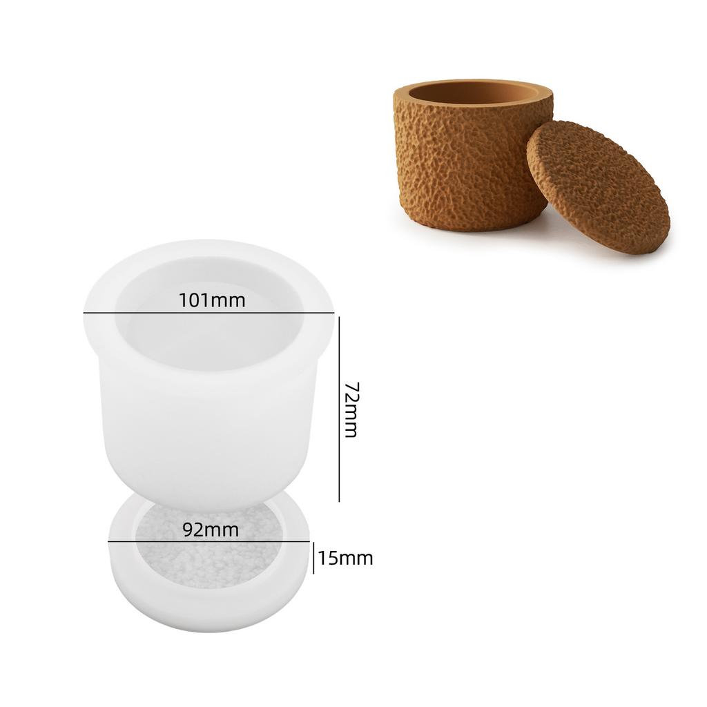 Round Candle Jar Silicone Mold DIY With Lid Jewelry Storage Box Craft Making Plaster Epoxy Resin Vase Casting Molds Home Decor