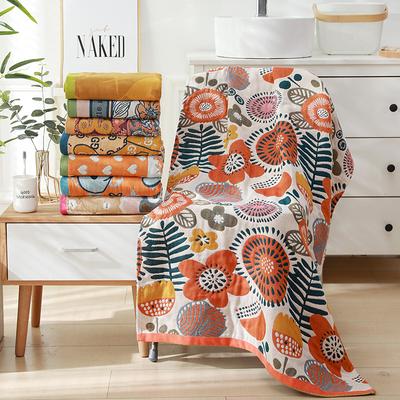 Toalha de Banho Gaze Pura 80 x 160cm Toalha de Banho Tecida Desenho Animado Verão Casa Banheiro Grande Envolvente Macia Toalhas de Praia
