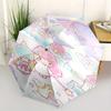 Little Twin Stars,Pastel Fantasy Automatic Folding Umbrella Simple 8 Rib Design, Bright Cartoon Pattern, Durable Iron Frame, Suitable For Tr