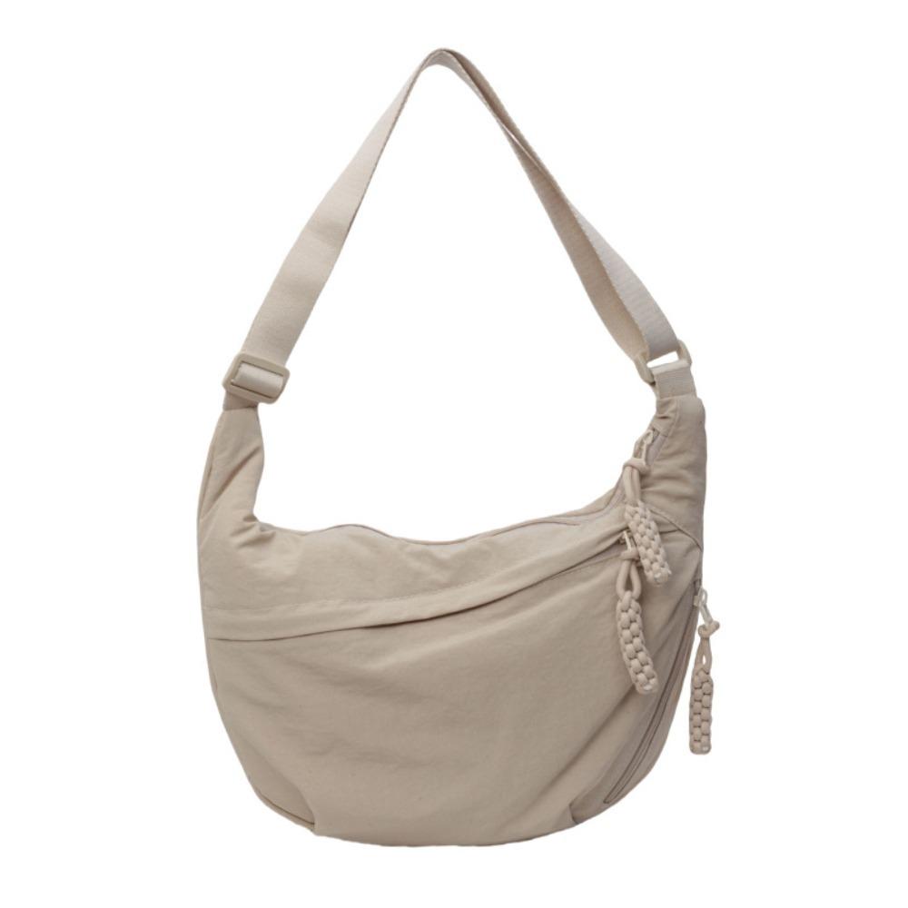 Versatile Canvas Crossbody Bags Large Capacity Korean Simplified Shoulder Bag Lightweight Solid Color Dumpling Bag Travel