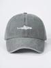 Washed Cotton Baseball Cap With Shark Embroidery, Adjustable Casual Dad Hat For Adults