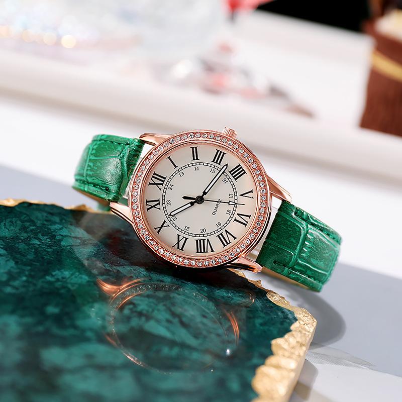 Ladies Luminous Quartz Watch Luxury Fashion Rhinestone Digital Leather Strap Casual Wristwatches Relogio Feminino Reloj Mujer