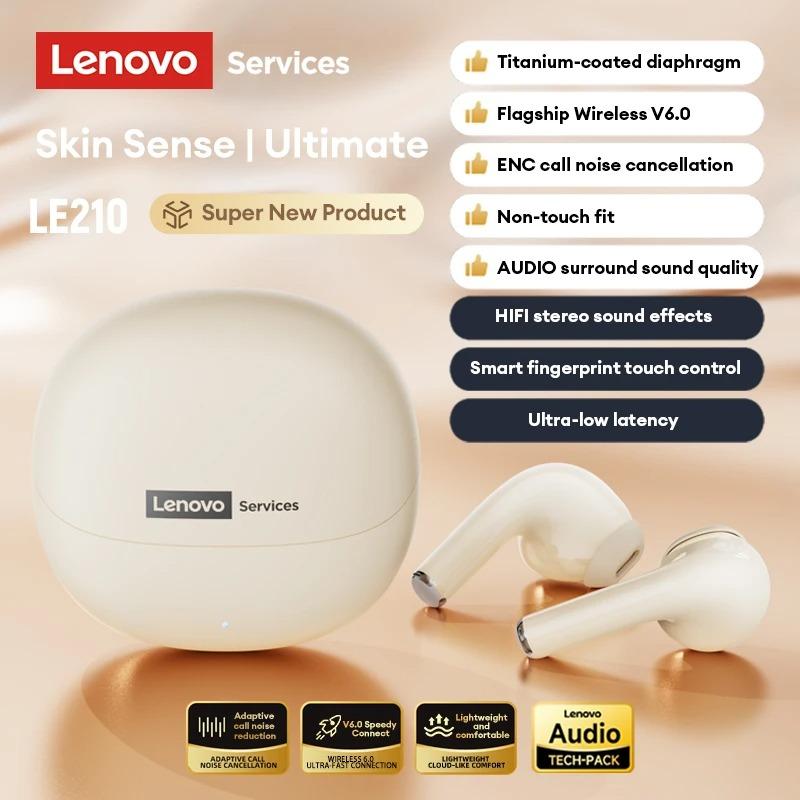 

Оригинальные беспроводные Bluetooth-наушники Lenovo LE210 с Bluetooth 6.0, низкой задержкой, Hi-Fi качеством звука, игровые спортивные наушники, HD-вызов, шумоподавление, вкладыши