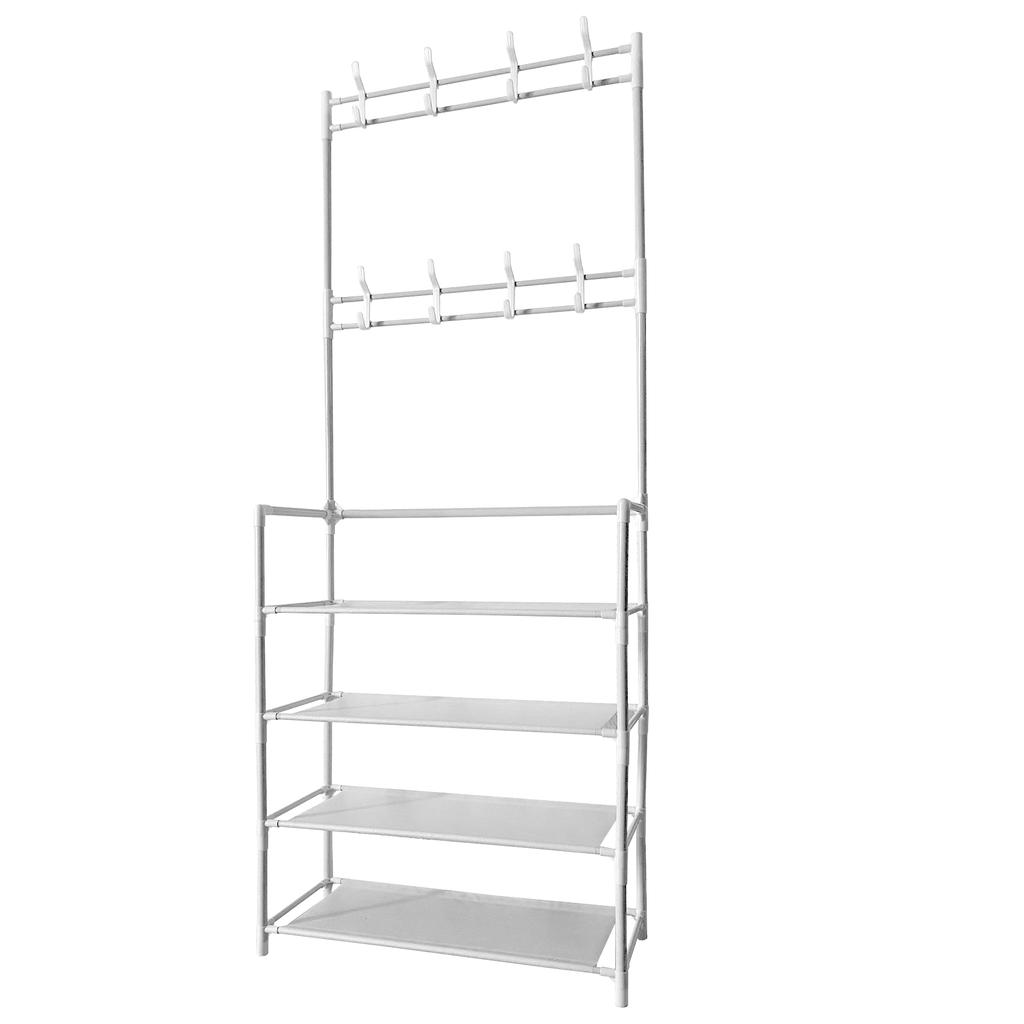 Nyana Home 155x60x28cm Entrance Hall Coat Rack, 4 Shelves 8 Hangers