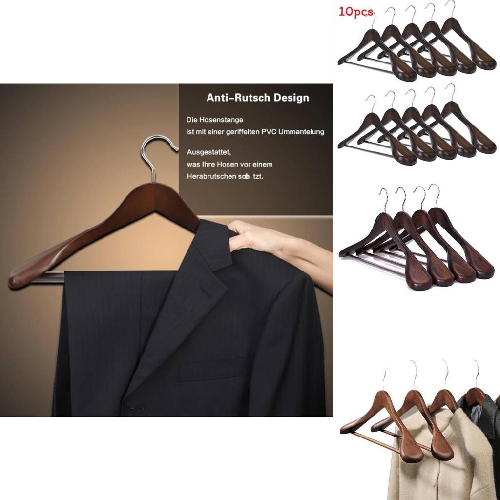 Heavyduty Wooden Clothes Hangers With Retro Style For Garment Display And Storage
