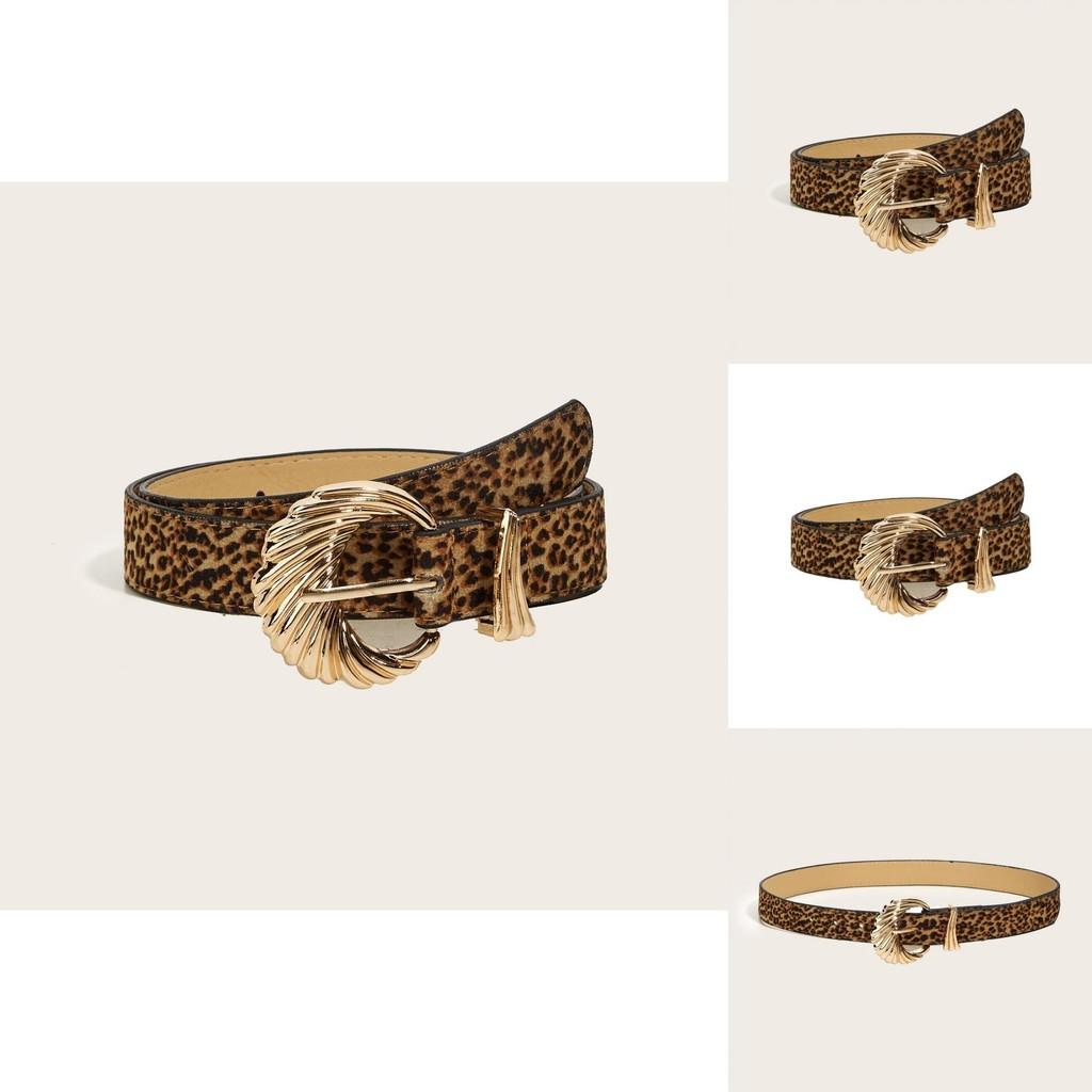 Tiger Print Stylish Narrow Belt With Faux Leather And Metallic Clasp For Office And Daily Use