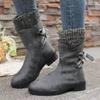 Women's Autumn-Winter Lace-Up Denim Roman Style Boots, Fashionable Footwear, Available In Large Sizes.