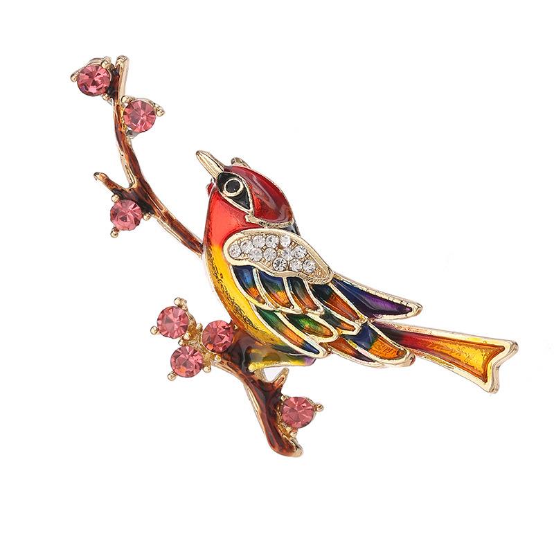 Jurchen Magpie Cute Bird Enamel Collar Pin Accessories Brooch