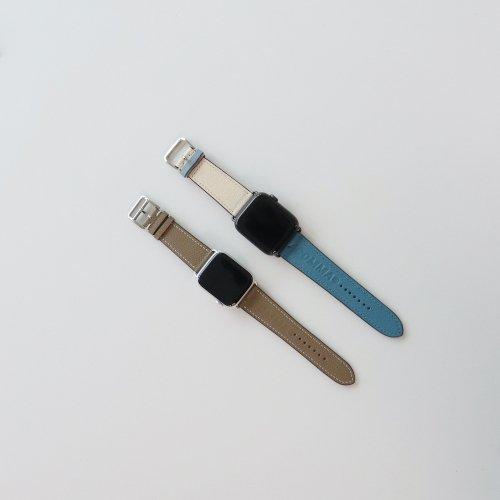 

[APOSTROPHE COMMA] APOSTROPHE COMMA Leather Work Apple Watch Strap Leather Band Brown Jeans Blue