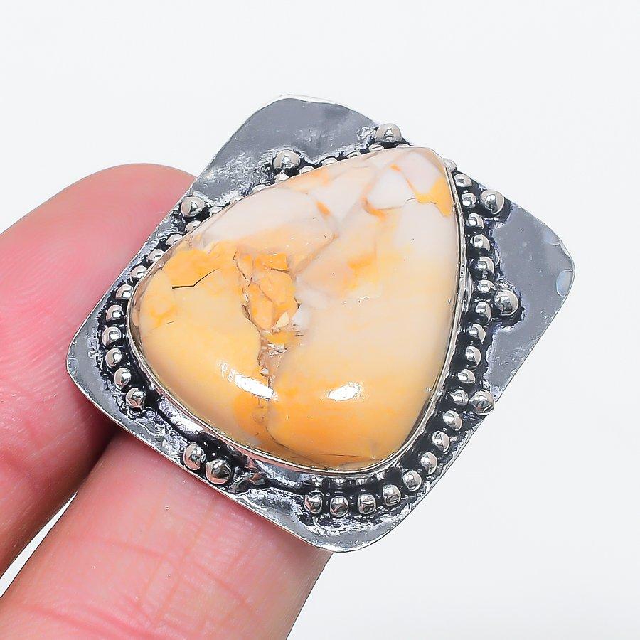 

Natural Brecciated Mookaite 925 Sterling Silver Jewelry Ring Size 8 E8e07