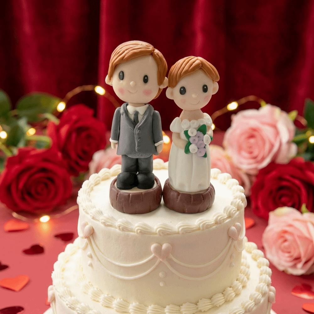 Creative Couple Wedding Cake Topper Elegant Cake Toppers Dolls Bride & Groom Figurines Marry