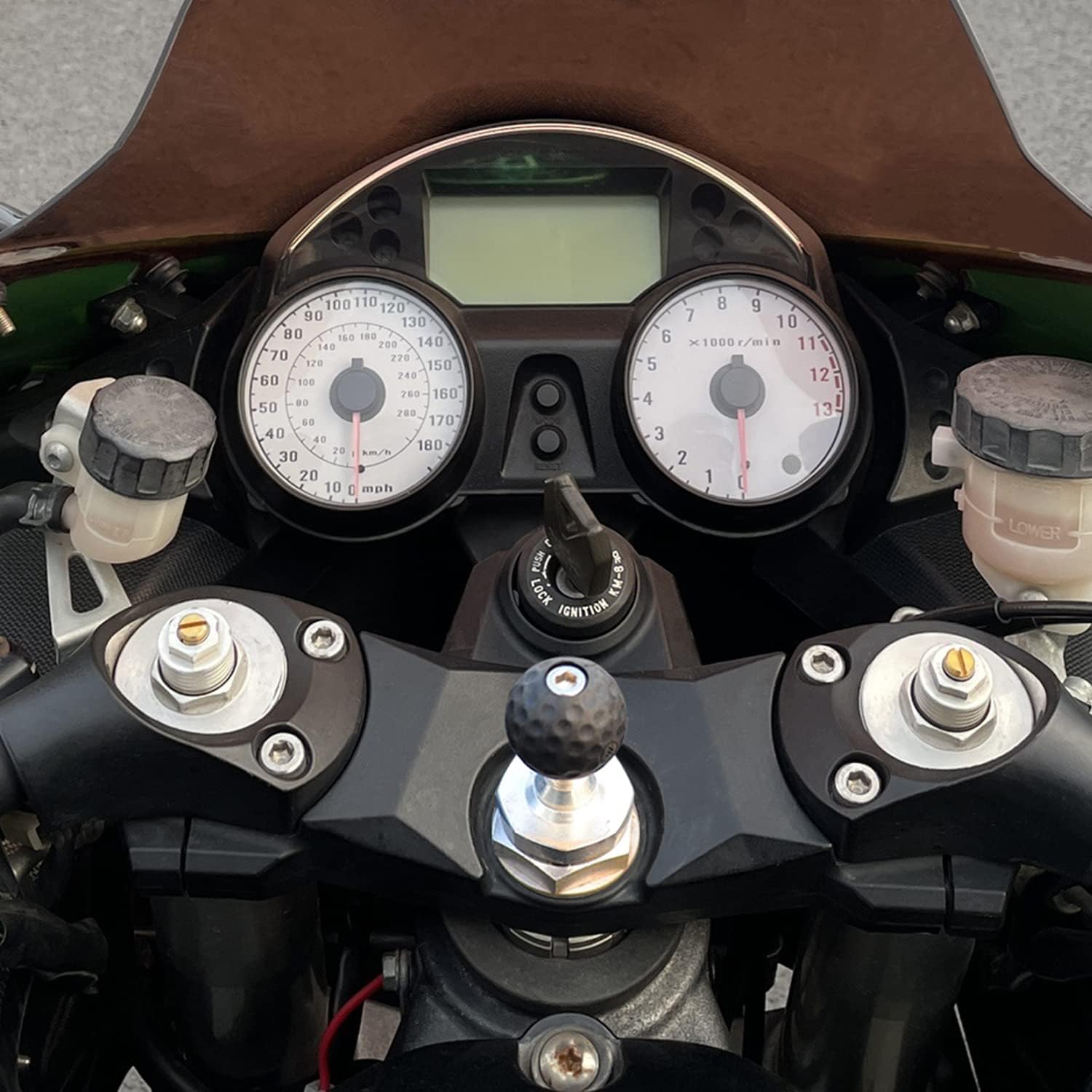 iMESTOU Motorcycle Fork Stem Mount 1 Inch Ball Base Adapter Suitable for Ram B Size Phone Mounts, Fits for 12-30mm Stem Holes, Works with