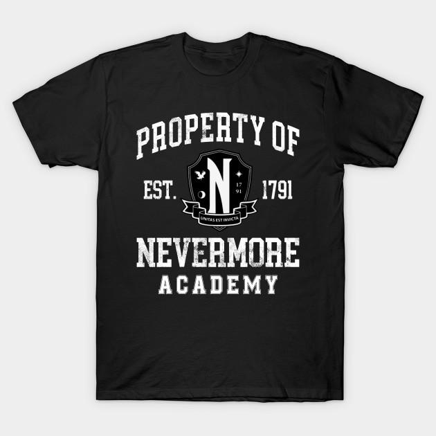 

Men Black Print T-shirt Nevermore Academy No-Cut Transfer Paper Print Cotton Tshirt 2XL