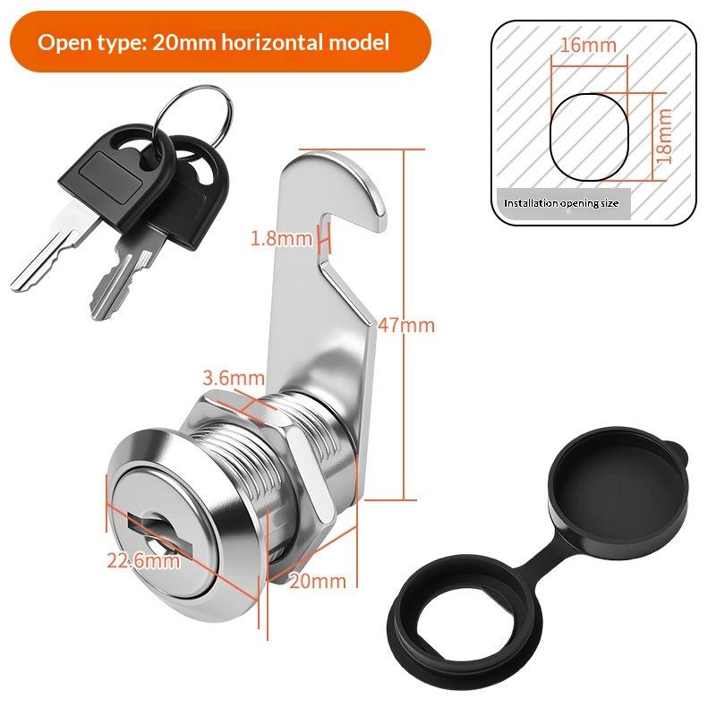 Zinc Alloy Cam Lock With Waterproof Cover Cabinet Drawer Mailbox Latch Lock With 2 Keys For Furniture