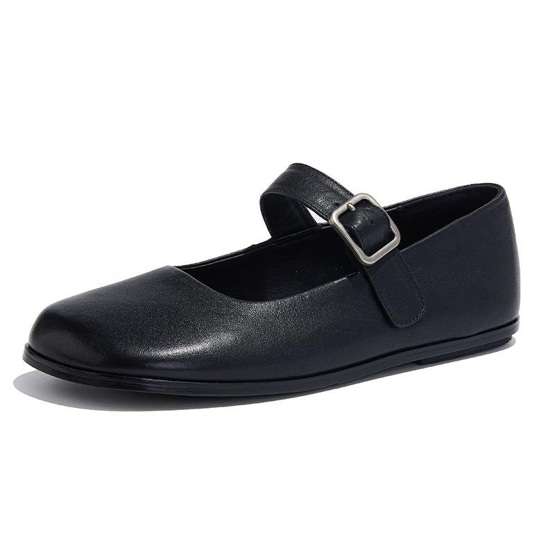First Layer Sheepskin Mary Jane Shoes Women's Summer New Square Head Shallow Mouth Single Shoes Women's Beautiful Casual Women's Shoes