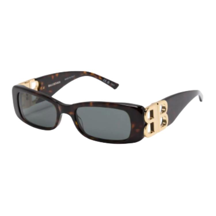 Balenciaga Square Sunglasses With Mirror Legs Women Sunglasses Brown BAL78GCGWHT