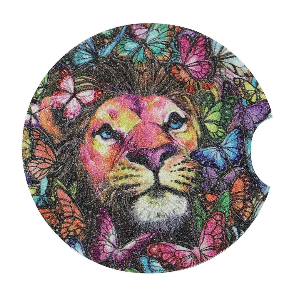 2PCS Car Cup Coasters Universal PU Leather Anti-Slip Heatproof Drink Pads Teacher Student Back to School Season Gift