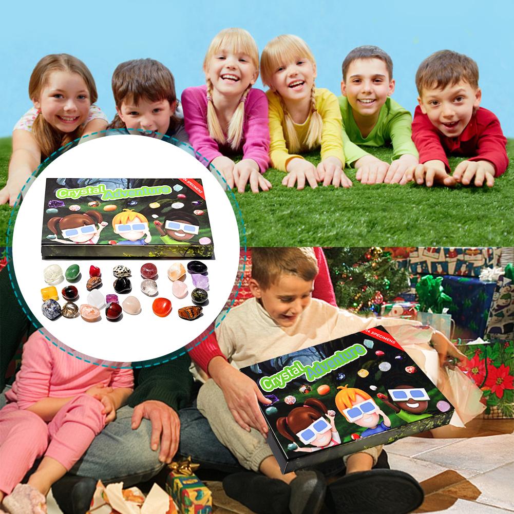Crystal Advent Calendar 2025 24 Days Christmas Countdown Calendar with 24 Natural Gemstones Crystals Christmas Advent Calendar
