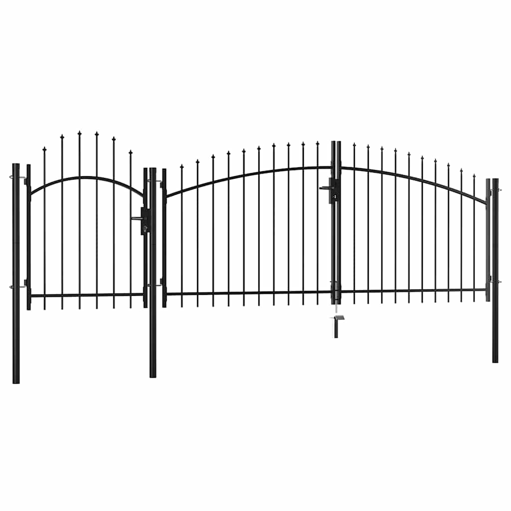 Gartentor Woerden Stahl 1,75 x 4 m Schwarz