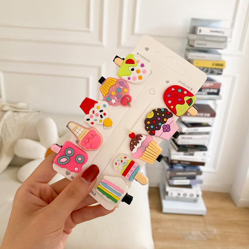 10 bucăți/set noi agrafe de păr cu unicorn drăguț de desene animate pentru fete, agrafe de păr colorate, dulci, pentru copii, accesorii de păr pentru fete