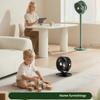 Wiederaufladbarer Solar-Bodenventilator mit flexibler Höhenverstellung Leiser Teleskop-Schreibtischventilator für Terrassen, Gärten und kleine Räume