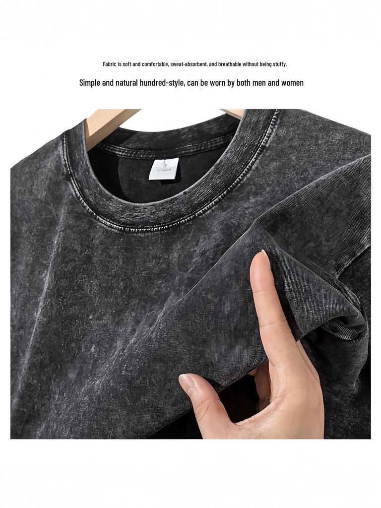 Hong Kong Style Retro Cotton Short Sleeve T-Shirt: Artistic & Trendy