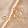 Tassel Chain Hoop Earrings Set for Women Stainless Steel Cubic Zirconia Geometric Round Huggie Earring Piercing Jewelry aretes