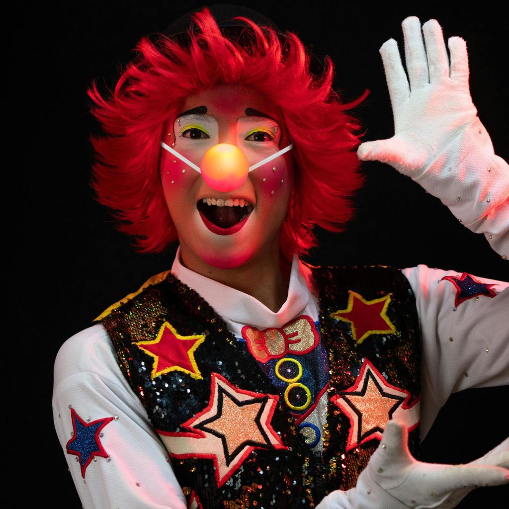 Naso da clown rosso a LED lampeggiante, luce intermittente, costume di Halloween, accessorio per spettacoli circensi, naso da clown rosso