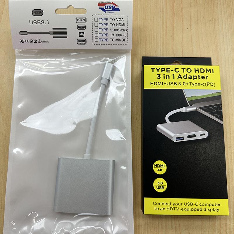 USB-C To HDMI 3-in-1 Docking Station Adapter