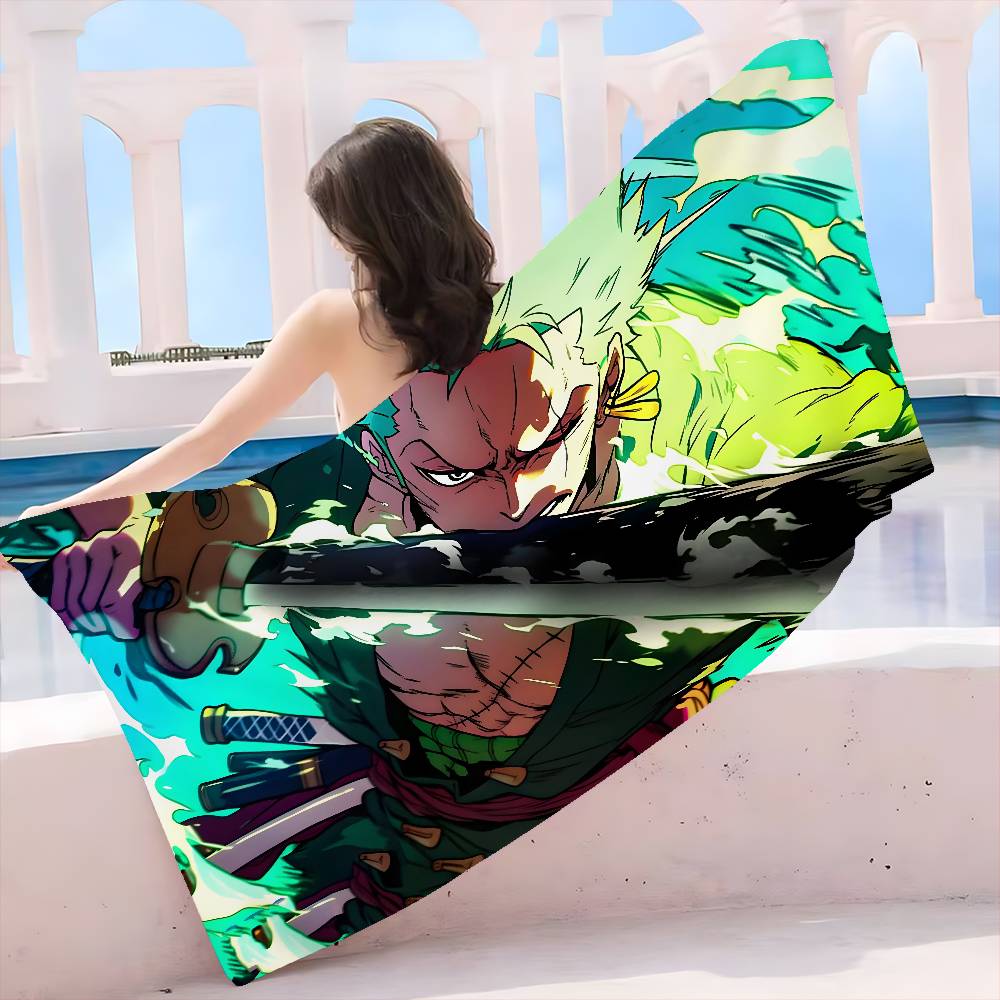 Anime O-ONE P-PIECE ZOROs Big Microfiber Beach Towels Quick Dry Towel Sand Beach Towels Pool Towel for Travel Swim Pool Yoga