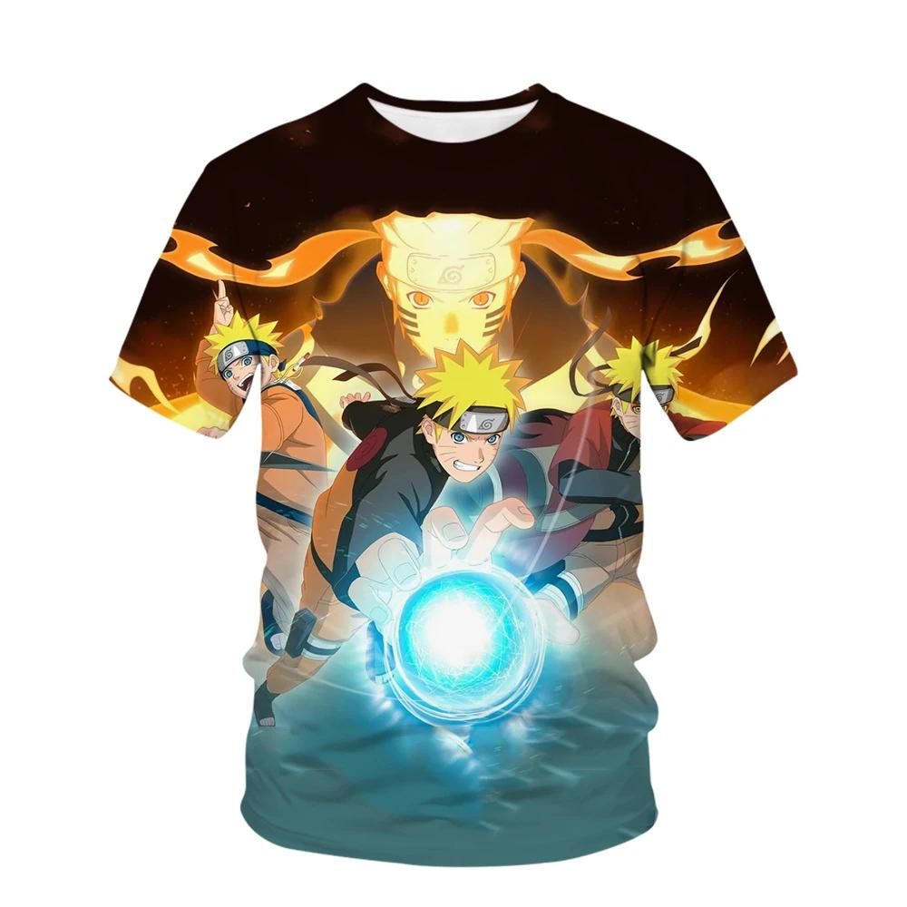 Sommer Naruto Hip Hop T-skjorter For Menn Anime Kakashi Streetwear O-hals Kortermet Herre T-skjorte Tegneserie Grafisk Topper Klær