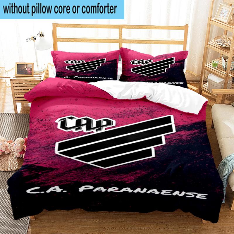 3pcs Athletico Paranaense Printed Bedding Set Duvet Cover Closure Includes 1 Duvet Cover & 2 Pillowcases Bedding Sets Home Decor Gifts