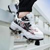 Roller Roller Shoes 4-wheel Deformation Shoes Roller Skates Men's and Women's Adult Runaway Shoes Skating Shoes Shoes with Wheels