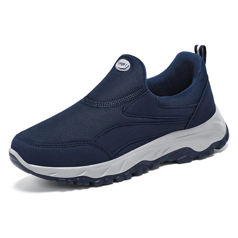Women's Slip-On Walking Shoes for Couples, Casual Style for Middle-Aged & Elderly, Soft Sole, Shallow Mouth Design