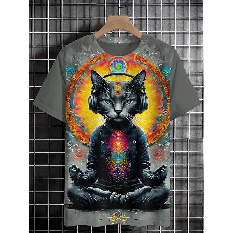 Men's Funny Animal Printed T-Shirts Short Sleeved Tees Tops 3D Prints T-hirts Summer Casual Men's Clothing Oversized Pullover