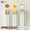 Flowing Color Cartoon Alloy Chopsticks - 3 Pairs