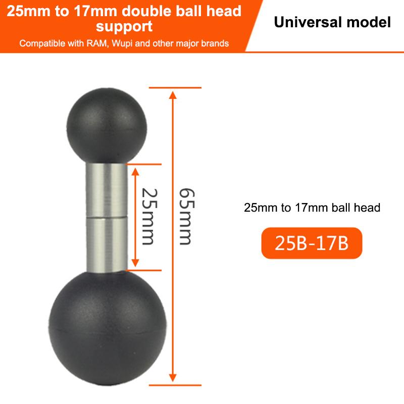 

1 шт. 1 дюйм на 25/17/20 мм Композитный удлинительный шар Адаптер с двойным шаровым креплением для креплений RAM Двухгнездовые аксессуары