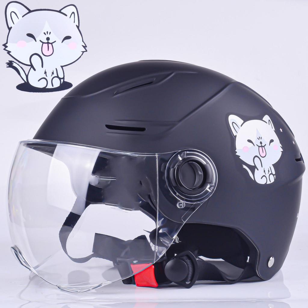 3C Certified Cat-Themed Lightweight Electric Bike Helmet - Summer Riding Sun Protection Safety Helmet