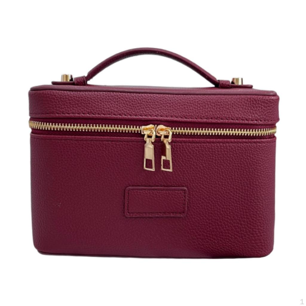 Custodia Trucco Rigida Borsa Cosmetica Rigida con Manico Zip Completa per
