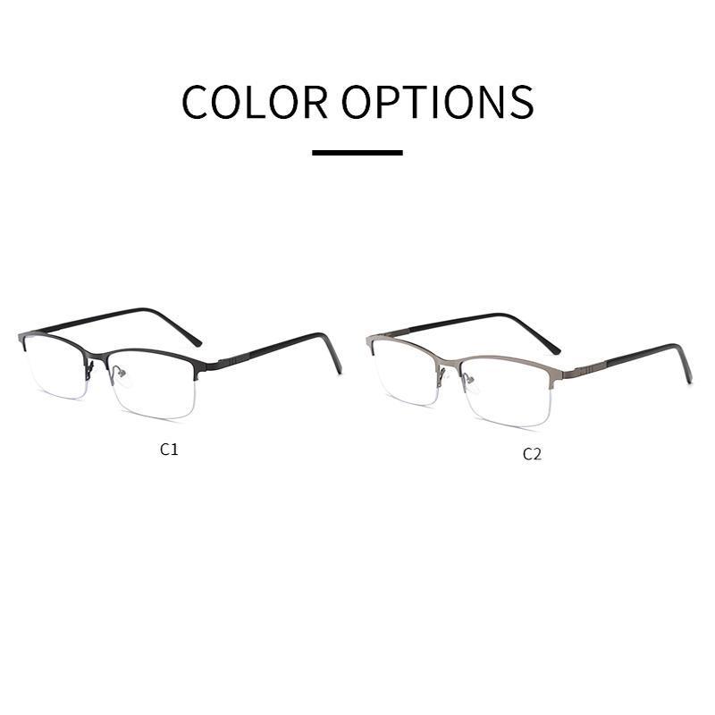 Anti Blue Light Glasses Half Frame Metal Square Eyewear for Women Men Blue Light Blocking Daily Leisure Eyeglasses