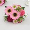 Artificial Sunflower Stem Realistic Fake Silk Sunflower Peony Wildflower Bouquet for Bridal Bouquets Wedding Centerpieces Home Party Table Vase Decor