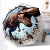 1 Stück Stabiler Automatikschirm mit 8 Speichen, Dinosaurier-Schirm, Digitaldruck, Faltbarer Schirm für Unterwegs im Freien