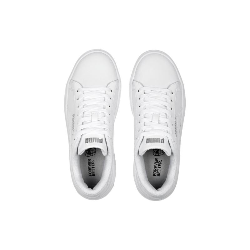 PUMA Platform V3 Women Low Skate Shoes White Silver 390758-01